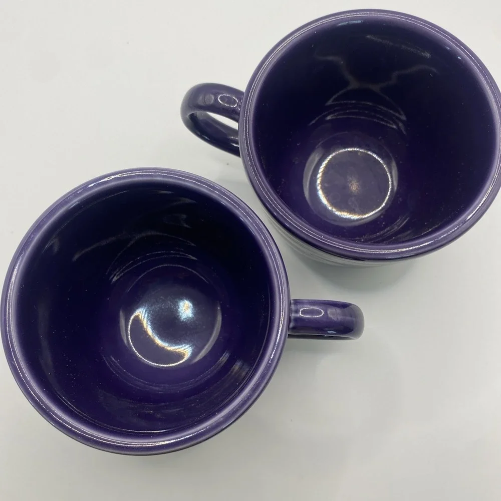 Fiesta‎ Dinner Ware 2 Plum Purple Tea Coffee Cups Retired Color C Handle